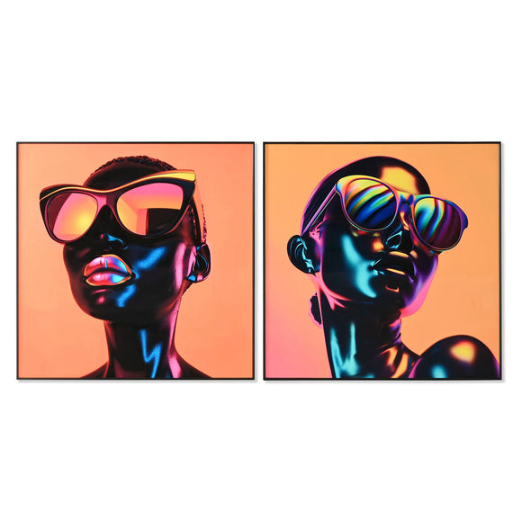 Painting Home ESPRIT Aluminium MDF Wood 80 x 3,5 x 80 cm-0