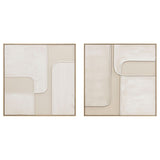 Painting Home ESPRIT White Beige Abstract Urban 92 x 4,5 x 92 cm (2 Units)-0