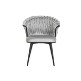 Dining Chair Home ESPRIT Black Grey Polyester Metal 60 x 66 x 84 cm 66 x 60 x 84 cm-5