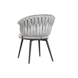 Dining Chair Home ESPRIT Black Grey Polyester Metal 60 x 66 x 84 cm 66 x 60 x 84 cm-4