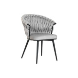 Dining Chair Home ESPRIT Black Grey Polyester Metal 60 x 66 x 84 cm 66 x 60 x 84 cm-0