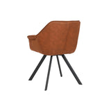 Dining Chair Home ESPRIT Black Camel Metal Microfibre 64 x 67 x 85 cm 67 x 64 x 83 cm-6