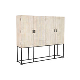 Cupboard Home ESPRIT White Black Metal Mango wood 180 x 40 x 160 cm-0