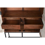 Cupboard Home ESPRIT White Black Metal Mango wood 180 x 40 x 160 cm-7