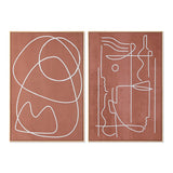 Painting Home ESPRIT Beige Terracotta Abstract 83 x 4,3 x 123 cm (2 Units)-0