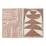Painting Home ESPRIT Beige Terracotta Abstract 83 x 4,3 x 123 cm (2 Units)-0