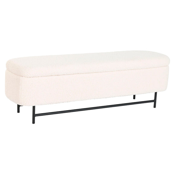 Bench Home ESPRIT White Black Polyester Steel 145 x 45 x 45 cm-0
