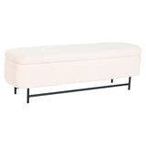 Bench Home ESPRIT White Black Polyester Steel 145 x 45 x 45 cm-0
