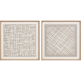 Painting Home ESPRIT White Beige Abstract Urban 80 x 5 x 80 cm (2 Units)-0