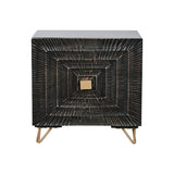 Nightstand Home ESPRIT Black Golden 50 x 40 x 50 cm-1
