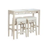 Table set with chairs Home ESPRIT White Natural 112 x 40 x 96 cm-0