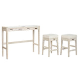Table set with chairs Home ESPRIT White Natural 112 x 40 x 96 cm-7