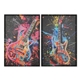 Painting Home ESPRIT Black Guitar Loft 63 x 3,7 x 93 cm (2 Units)-4
