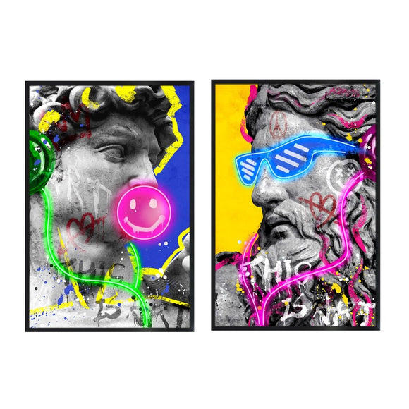 Painting Home ESPRIT Modern Mythological 83 x 3 x 123 cm (2 Units)-0