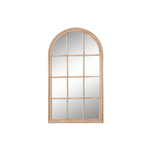 Wall mirror Home ESPRIT Natural Window Stripped 80 x 4 x 140 cm-0