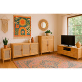 Sideboard Home ESPRIT Light brown Rattan Fir 100 x 40 x 100 cm-8