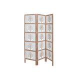 Folding screen Home ESPRIT White Natural Mango wood MDF Wood 153 X 2,3 X 182 CM-1