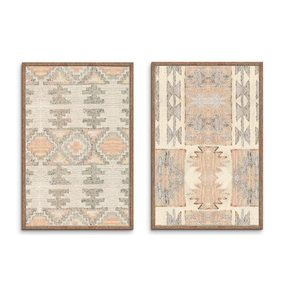 Painting Home ESPRIT Red Beige Grey 75 x 3 x 105 cm (2 Units)-0