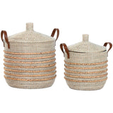 Basket set Home ESPRIT Brown Natural Seagrass (2 Pieces)-0