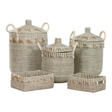 Basket set Home ESPRIT White Natural Seagrass (5 Pieces)-1