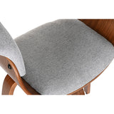 Dining Chair Home ESPRIT Brown Grey Polyester Walnut Polyurethane 61 x 46 x 78 cm-3