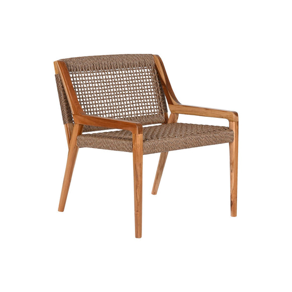 Armchair Home ESPRIT Brown Teak Synthetic fibre 65 X 62 X 72 CM-0