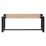 Bench Home ESPRIT Black Synthetic fibre Fibre Teak 120 x 40 x 45 cm-1