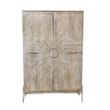 Cupboard Home ESPRIT White Mango wood 85 x 38 x 134 cm-4