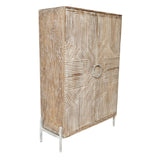 Cupboard Home ESPRIT White Mango wood 85 x 38 x 134 cm-0