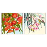 Painting Home ESPRIT Yellow Blue Flowers Shabby Chic 100 x 4 x 100 cm (2 Units)-0