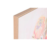 Painting Home ESPRIT Green Pink Flowers Shabby Chic 75 x 4 x 100 cm (2 Units)-3