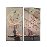 Painting Home ESPRIT Brown Orange Oriental Vase 80 x 3,5 x 160 cm (2 Units)-0