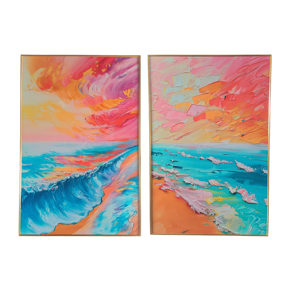 Painting Home ESPRIT Beach Mediterranean 80 x 3,5 x 120 cm (2 Units)-0