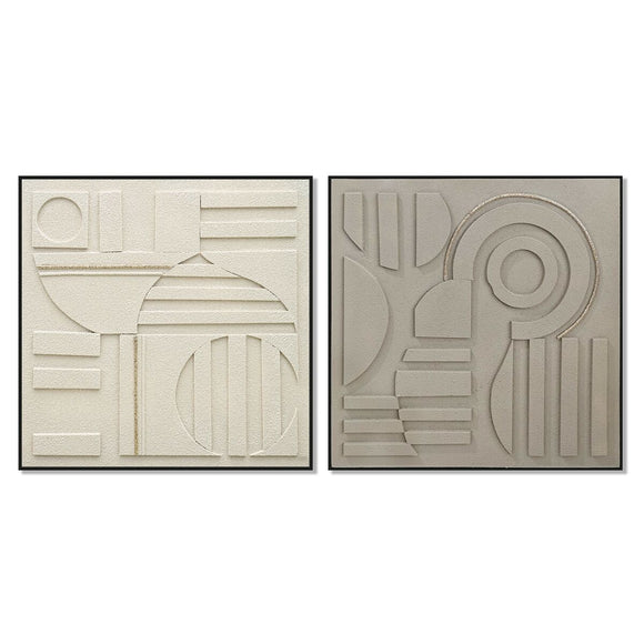 Painting Home ESPRIT Brown Beige Modern Urban 102 x 4,5 x 102 cm (2 Units)-0