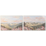 Canvas Home ESPRIT Blue Green Moutain 120 x 3,5 x 80 cm (2 Units)-0