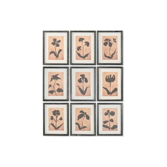 Painting Home ESPRIT Brown Black Urban Botanical plants 30 x 2 x 40 cm (9Units)-0