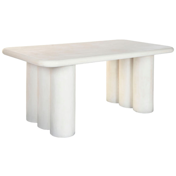 Dining Table Home ESPRIT White Resin MDF Wood 180 x 90 x 76 cm-0
