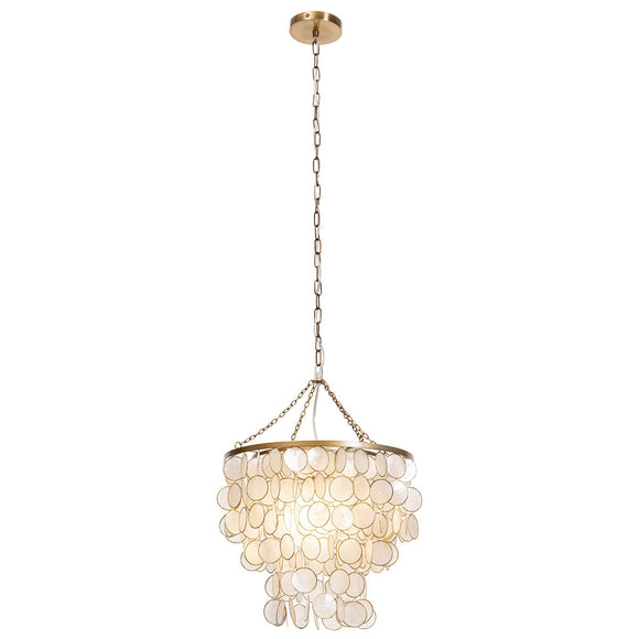 Ceiling Light Home ESPRIT Beige Golden Metal Mother of pearl 50 W 40 x 40 x 48 cm-0