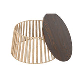 Set of 3 tables Home ESPRIT Brown 66 X 66 X 34 CM (3 Units)-1