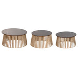 Set of 3 tables Home ESPRIT Brown 66 X 66 X 34 CM (3 Units)-0