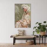 Painting Home ESPRIT White Green Colonial African Woman 100 x 4,5 x 150 cm-4