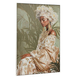 Painting Home ESPRIT White Green Colonial African Woman 100 x 4,5 x 150 cm-0