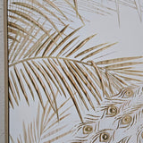 Painting Home ESPRIT White Natural Peacock Tropical 100 x 5 x 100 cm (2 Units)-4
