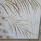 Painting Home ESPRIT White Natural Peacock Tropical 100 x 5 x 100 cm (2 Units)-1