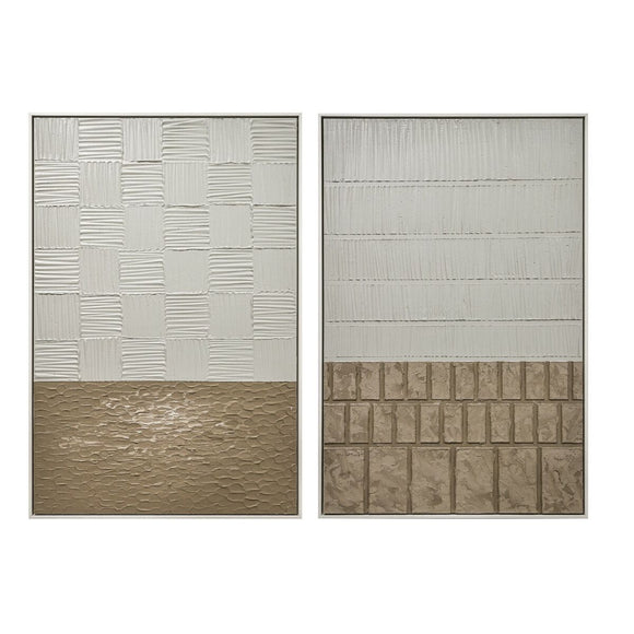 Painting Home ESPRIT White Beige Modern Scandinavian 83 x 4 x 123 cm (2 Units)-0