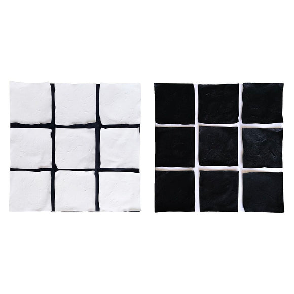 Canvas Home ESPRIT White Black Modern 80 x 4 x 80 cm (2 Units)-0