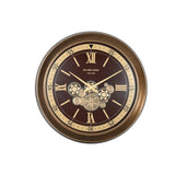 Wall Clock Home ESPRIT Golden Maroon Crystal Iron Glam 100 x 14 x 100 cm-0