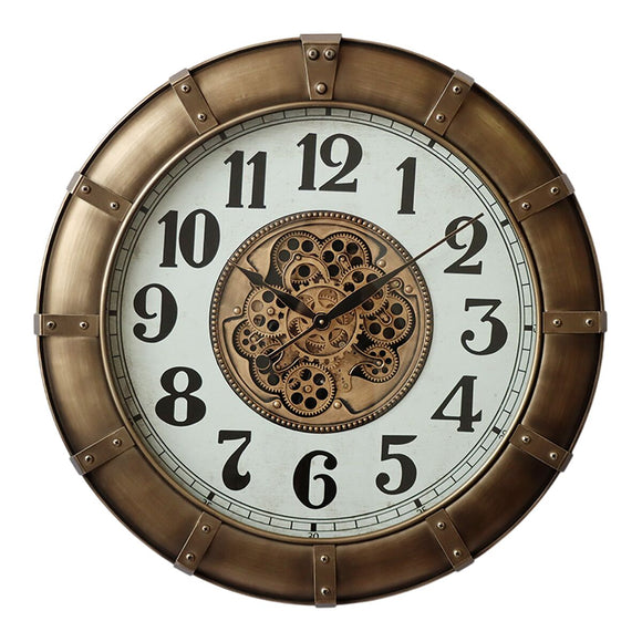 Wall Clock Home ESPRIT Golden Crystal Iron Loft 80 x 9,5 x 80 cm-0