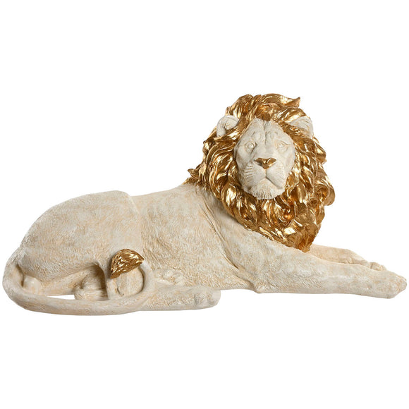 Decorative Figure Home ESPRIT White Golden Lion 80 x 36 x 39 cm-0