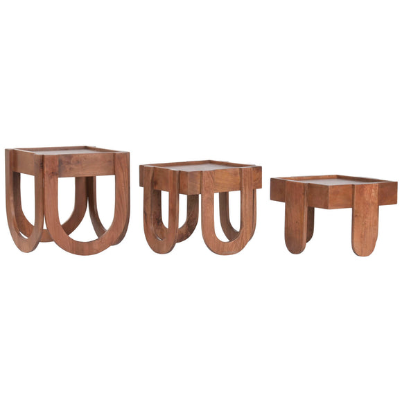Set of 3 tables Home ESPRIT Brown 44 x 44 x 45 cm-0